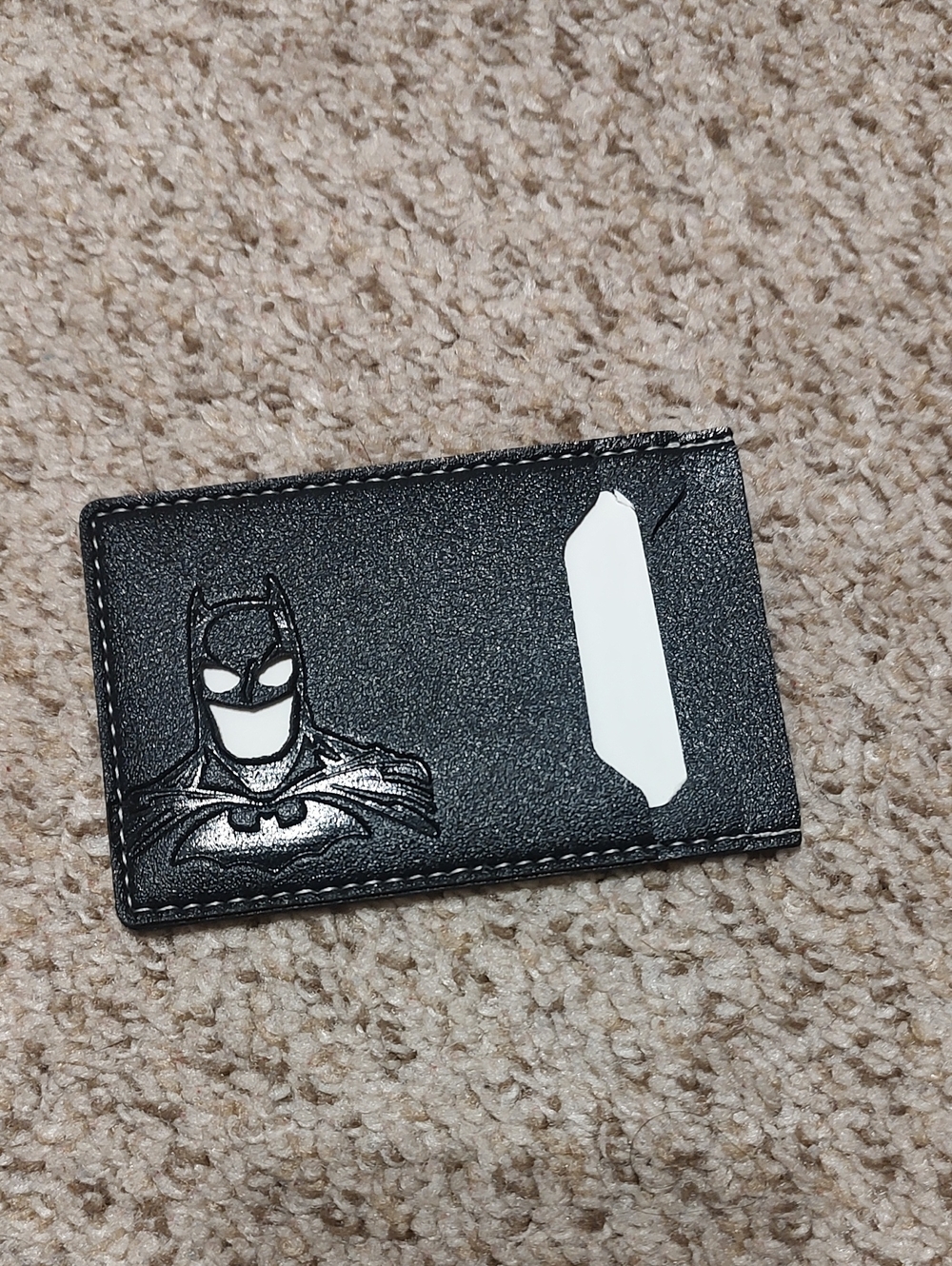 Batman Black Leather Card & Key Holder with Embossed Logo